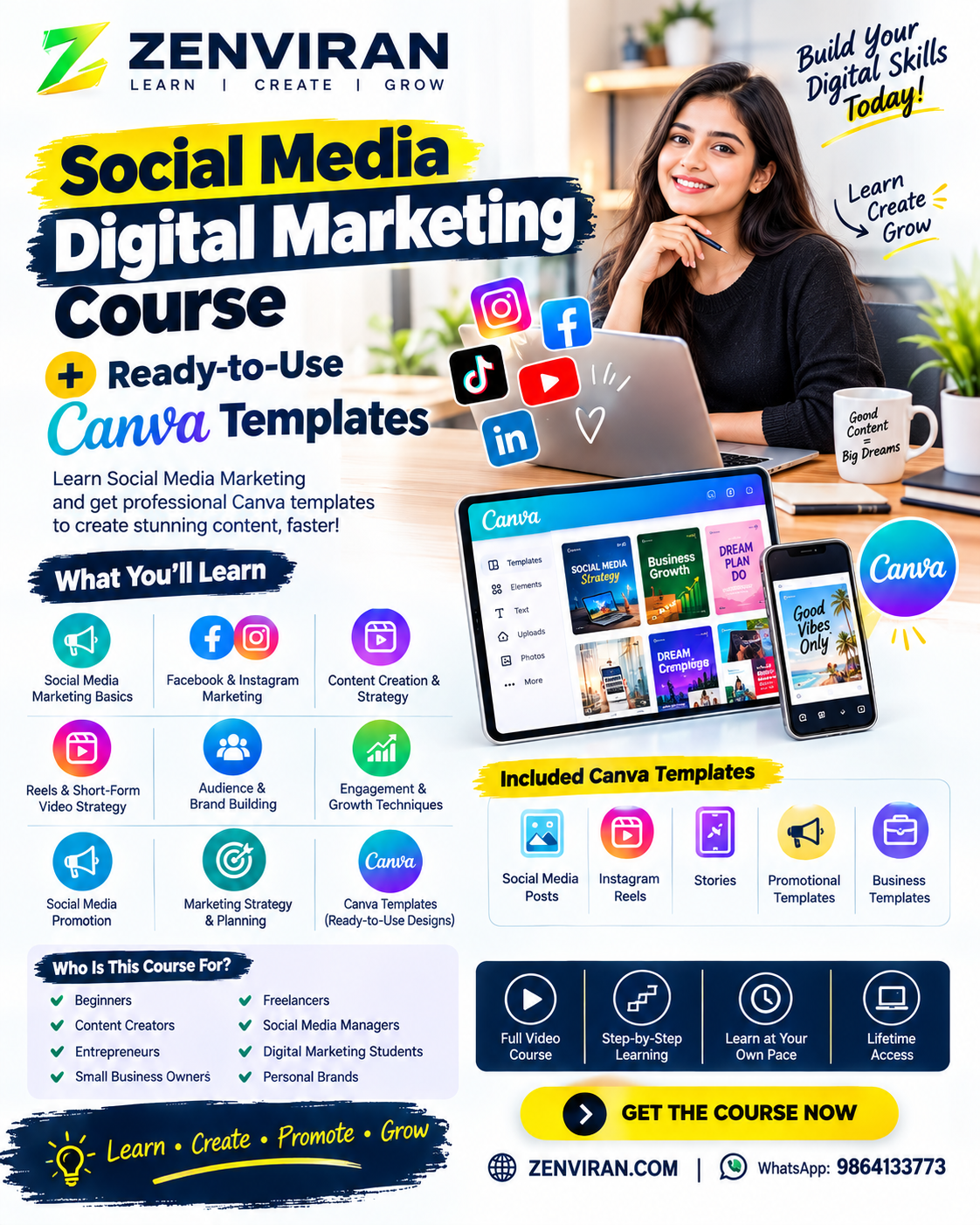 Digital Marketing Course with Canva Templates