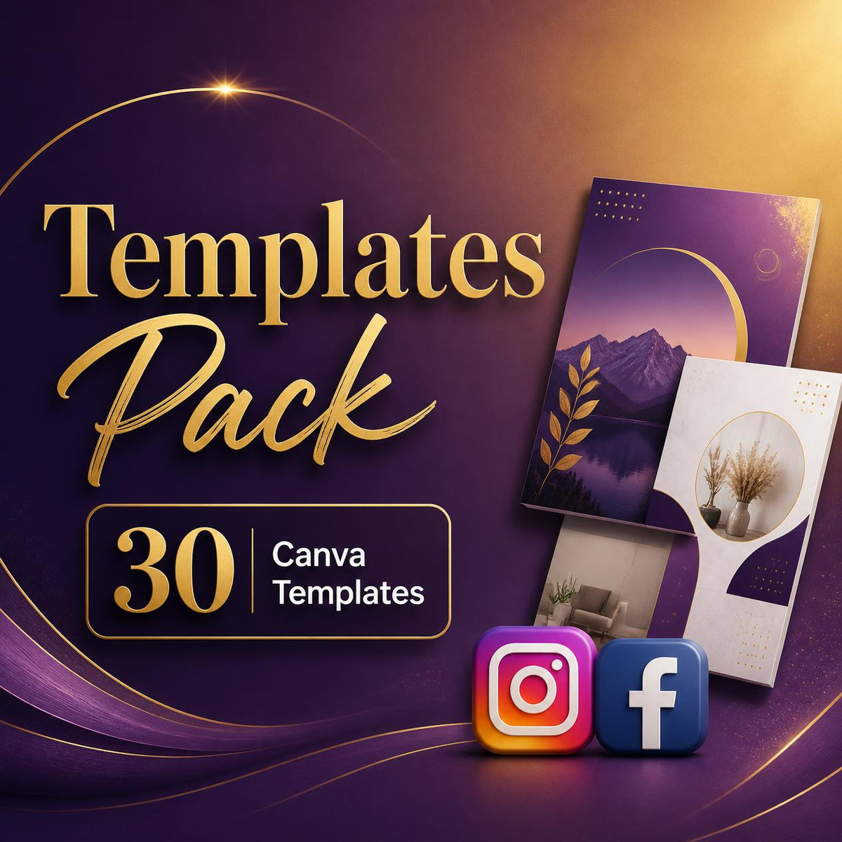 Social Media Marketing Templates Pack — 30 Ready-to-Use Canva Templates