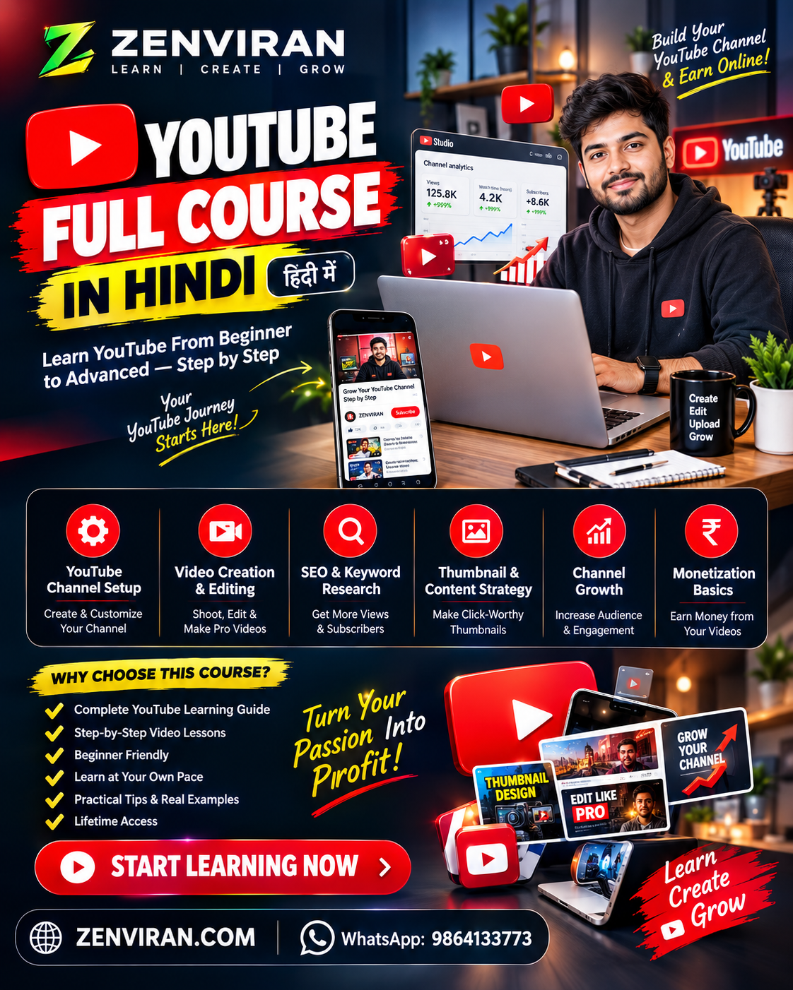 YouTube Full Course in Hindi – Learn YouTube From Beginner to Advanced