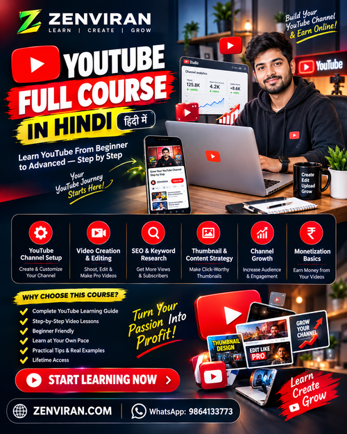 YouTube Full Course in Hindi – Learn YouTube From Beginner to Advanced