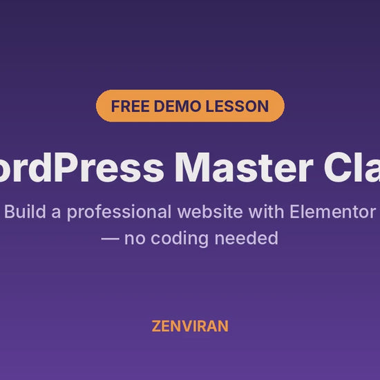 Free demo lesson – WordPress Master Class: building a website section in Elementor